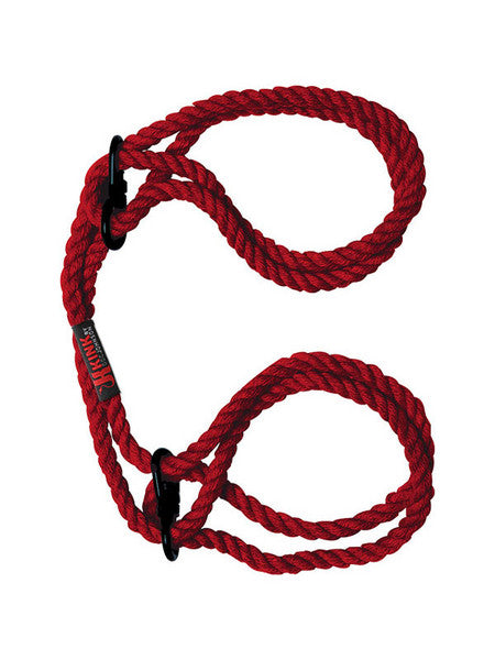 Kink- Hogtied - Bind and Tie 6mm Hemp Wrist or Ankle Cuffs Red