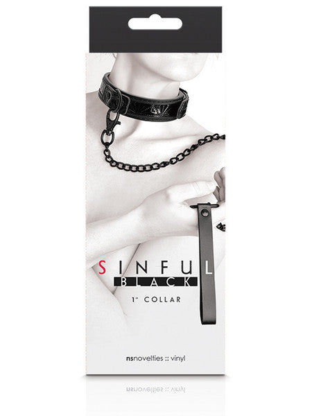 Sinful 1 in. Collar Black