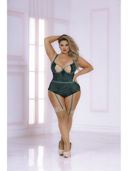 Velvet Crush Teddy STM-11017X-Green-3X/4X (H)