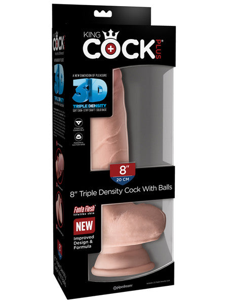 King Cock Plus 8 in.Triple Density Fat Cock with Balls