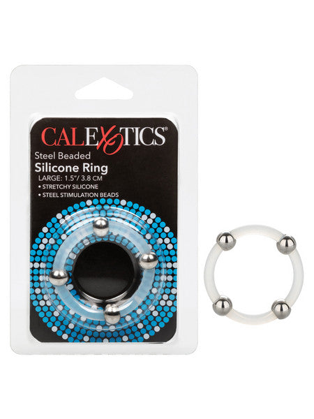 Steel Beaded Silicone Ring Large