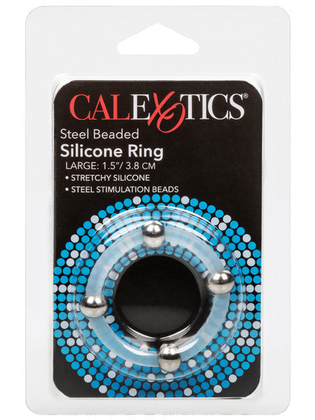 Steel Beaded Silicone Ring Large