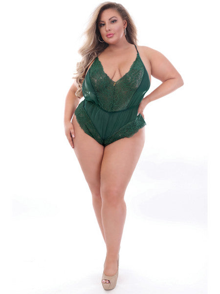 Rompers Jumpsuits STM-11189X-Green-1X/2X (H)