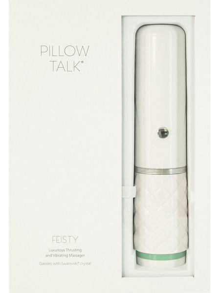Pillow Talk Feisty Teal Thrusting and Vibrating Massager