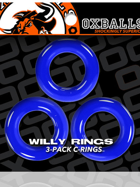 WILLY RINGS 3-pack cockrings police blue