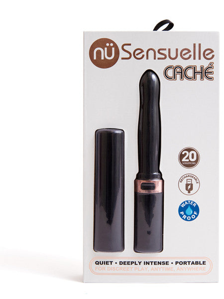Sensuelle Cache 20 Func Rechargeable Covered Vibe BlacK
