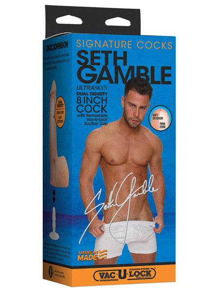 Signature Cocks Seth Gamble 8 Inch ULTRASKYN Cock with Removable Vac-U-Lock Suction Cup