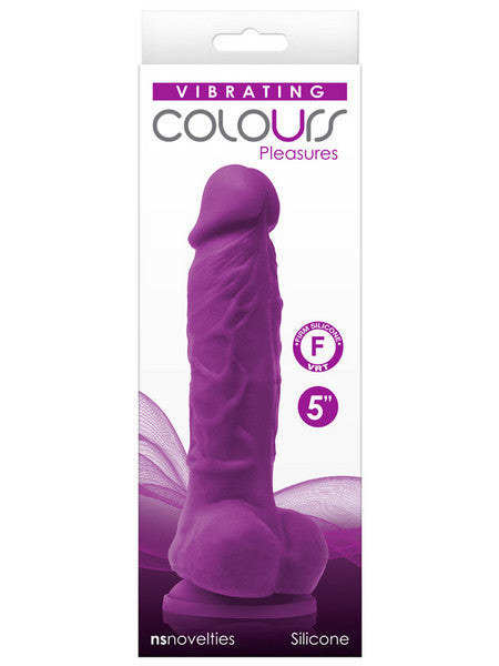Colours Pleasures Vibrating 5 in. Dildo Purple
