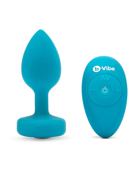 b-Vibe Vibrating Jewels Remote Control Plug S/M Aquamarine