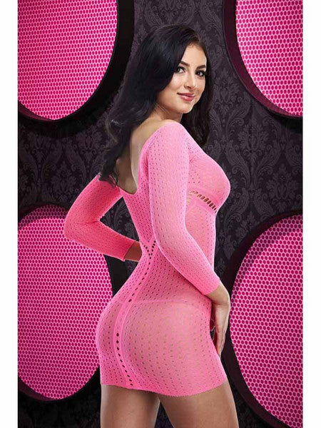 Jacquard Mini Dress Hot LC-67 Pink