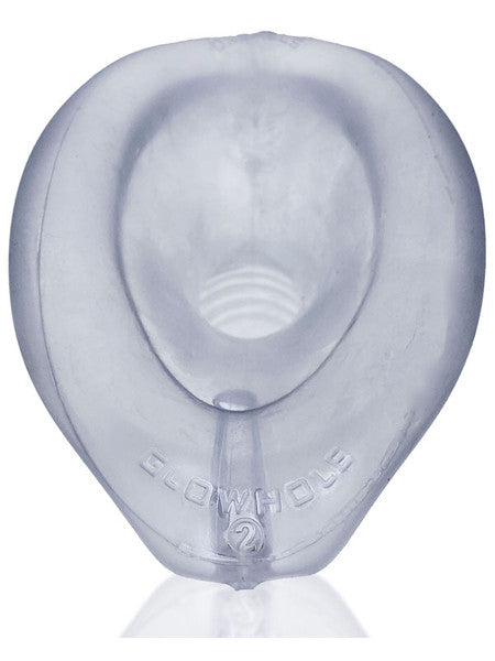 Glowhole-1 Hollow Buttplug With Led Insert Small Clear Ice