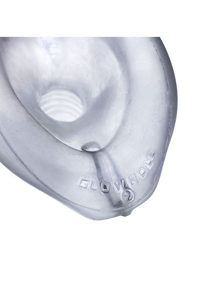 Glowhole-1 Hollow Buttplug With Led Insert Small Clear Ice