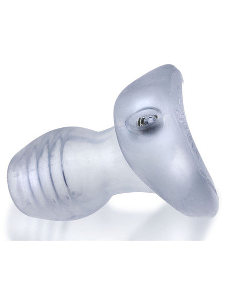 Glowhole-1 Hollow Buttplug With Led Insert Small Clear Ice