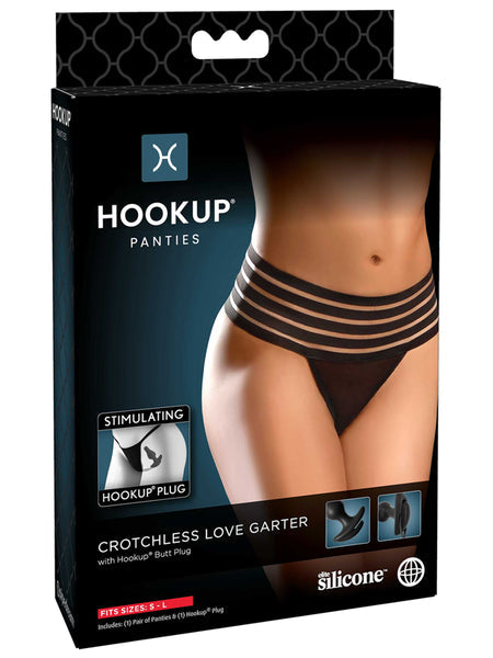 Hookup Crotchless Love Garter - Fits Size S-L