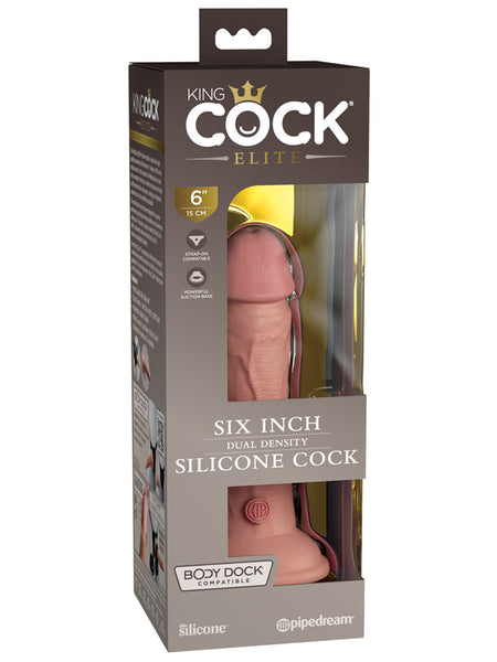 King Cock Elite 6 in. Silicone Dual Density Cock Light