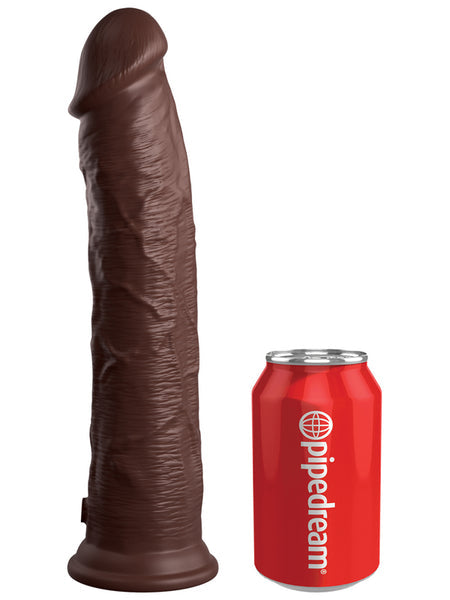 King Cock Elite 11 in. Silicone Dual Density Cock Brown