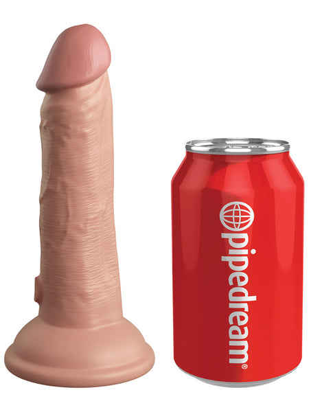 King Cock Elite 6 in. Vibrating Silicone Dual Density Cock Light