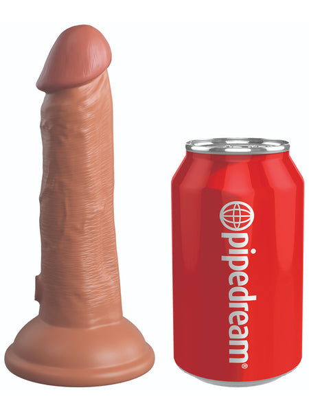 King Cock Elite 6 in. Vibrating Silicone Dual Density Cock Tan