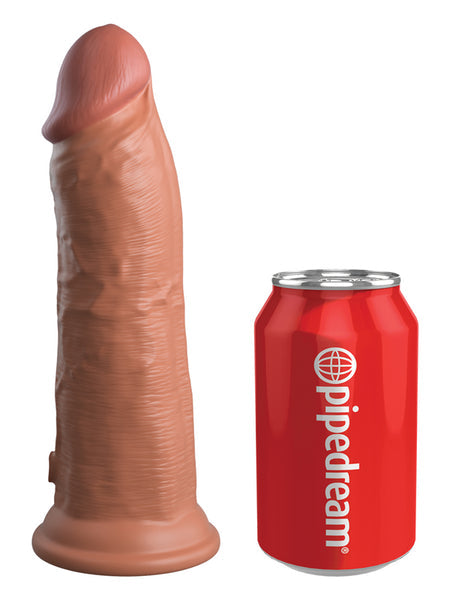 King Cock Elite 8 in. Vibrating Silicone Dual Density Cock Tan