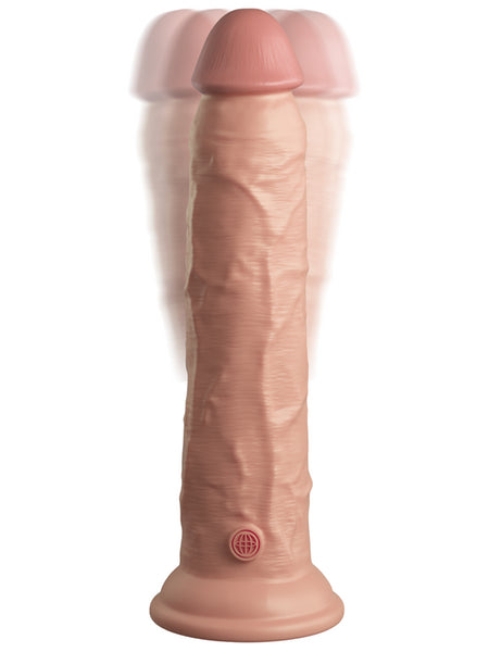 King Cock Elite 9 in. Vibrating Silicone Dual Density Cock with Remote Light