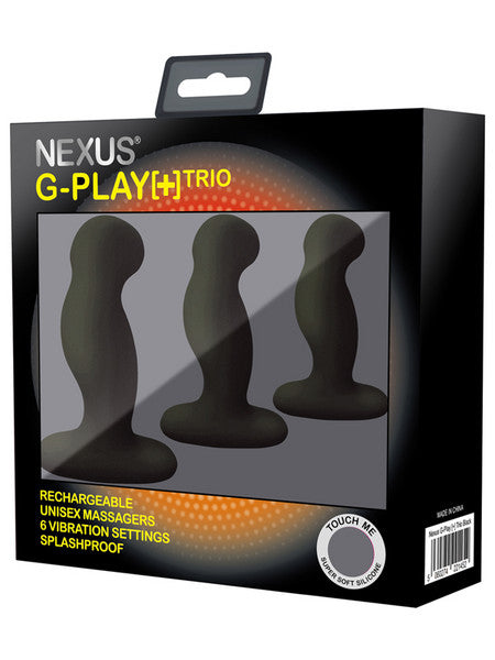 GPLAYTRIO+ Unisex Rechargeable Vibrator Pack S/M/L Sizes Black