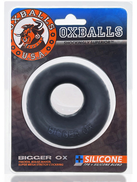 BIGGER OX thicker bulge maker super mega-stretch cockring BLACK ICE