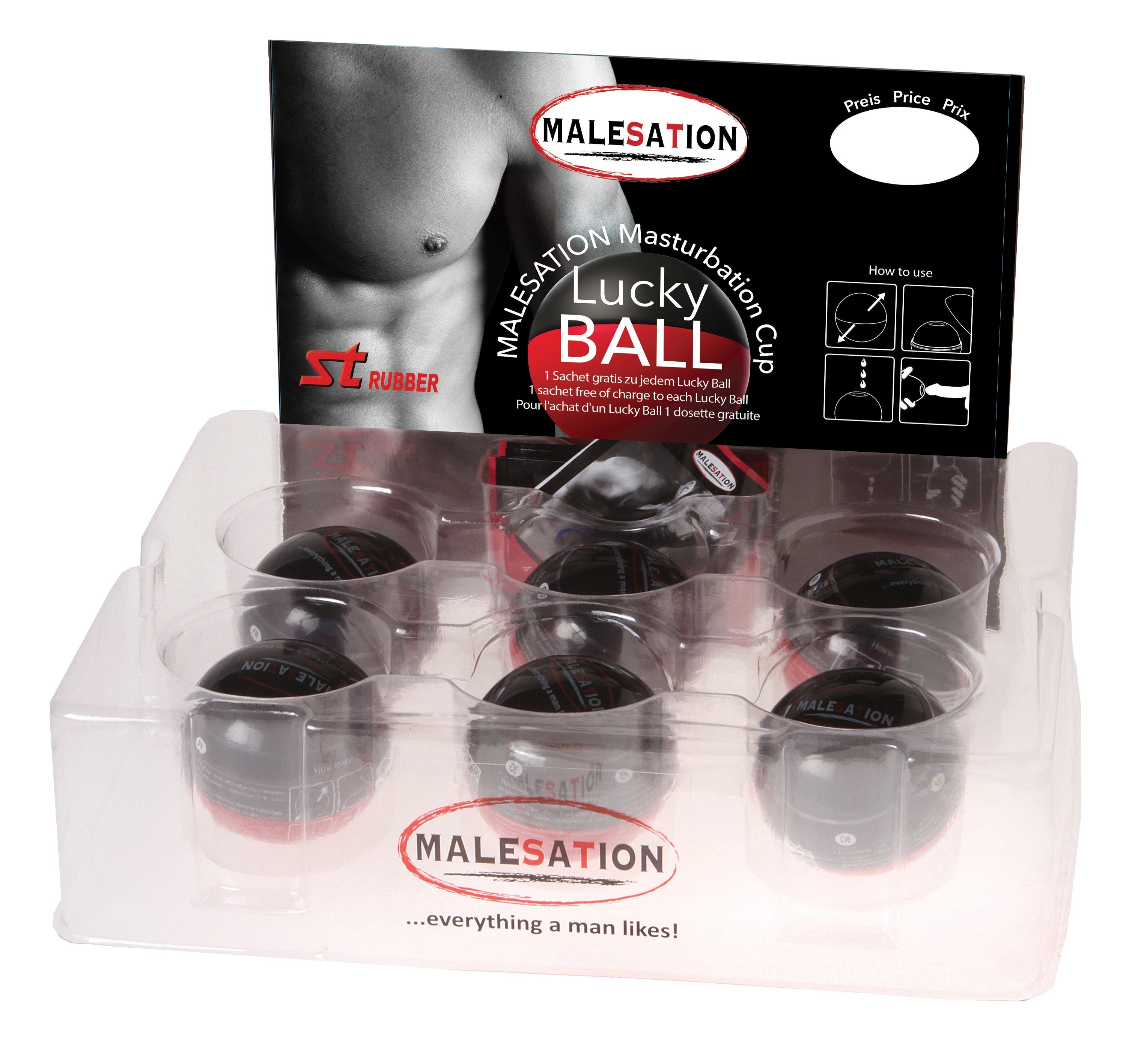 MALESATION Masturbation Cup - Lucky Ball (6er Display)