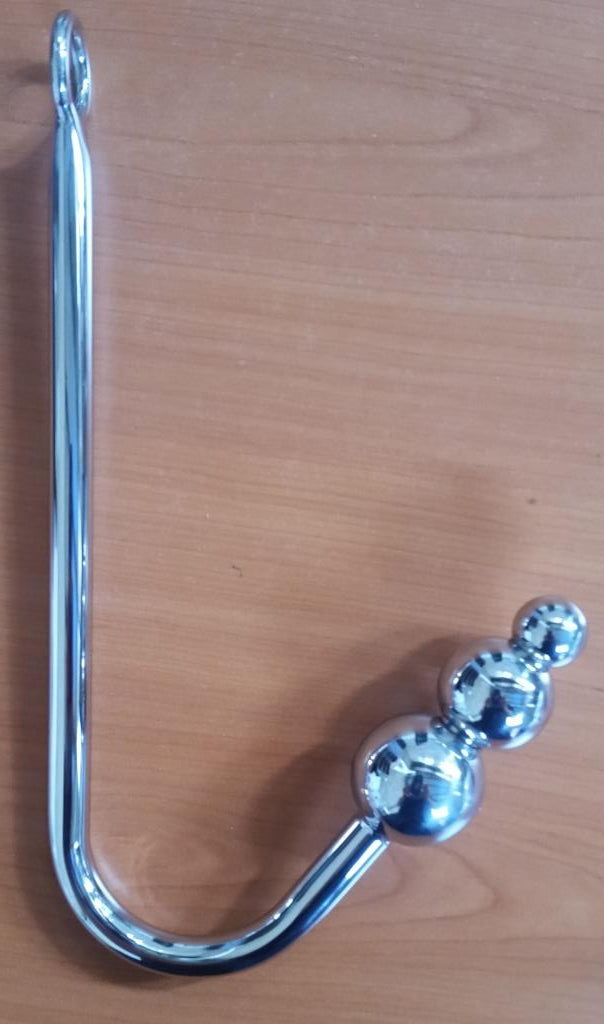 Stim U Metal Anal Hook with 3 beads 25cm