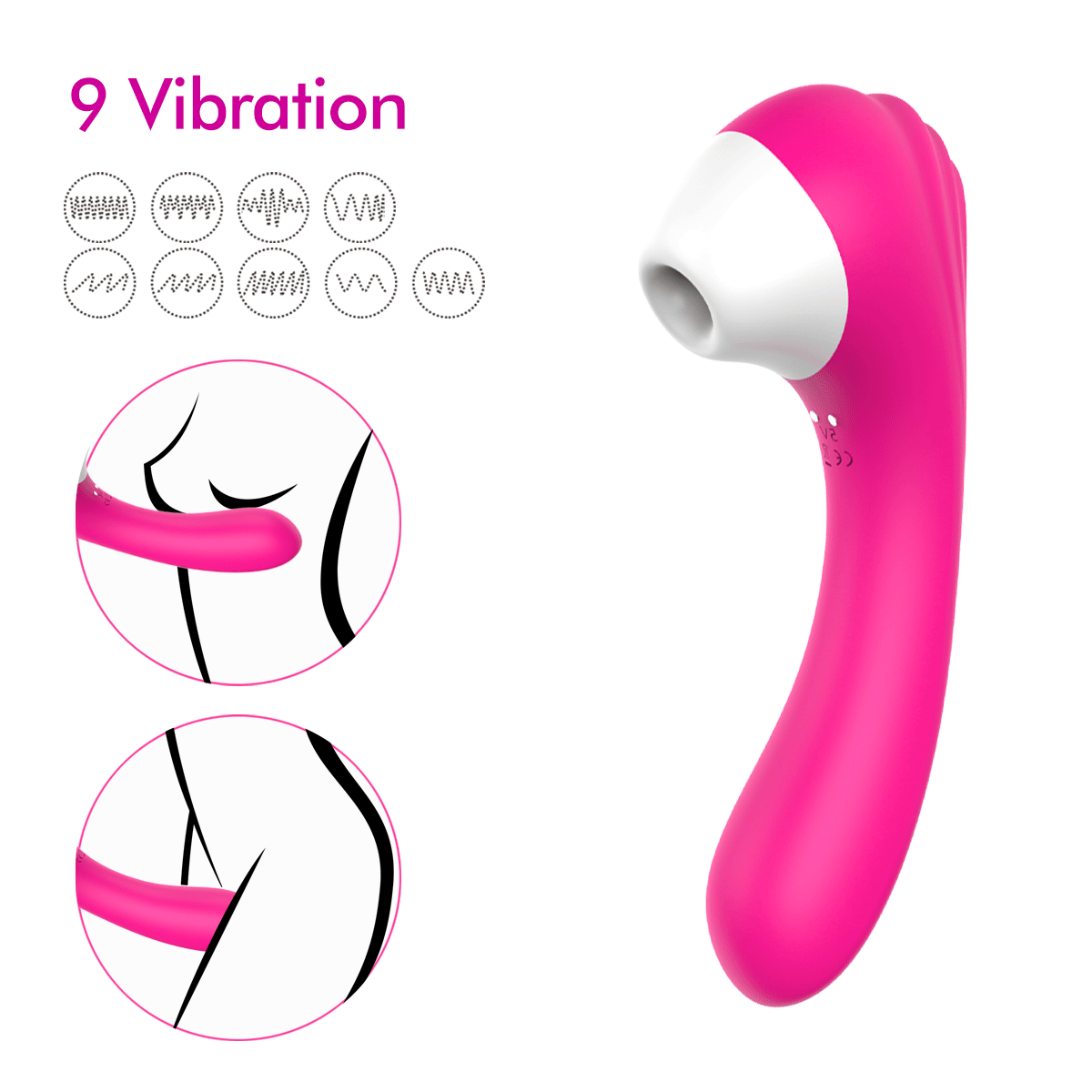 ToyWithMe - Sucking vibrator - Chill Out Sucking Vibrator - 10-20cm, 15-25cm, 25-35mm, Medical Grade Silicone, Non-Realistic, Pink, Purple, Rechargeable, Red, Sucking Vibrator, Vibrator, Waterproof, Women