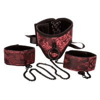 Scandal Posture Collar with Cuffs Red