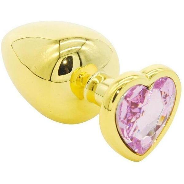 Toy With Me Gold Heart Jewel Metal Anal Plug Small - TWM - metal anal plug- heart shape