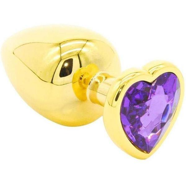 Toy With Me Gold Heart Jewel Metal Anal Plug Small - TWM - metal anal plug- heart shape