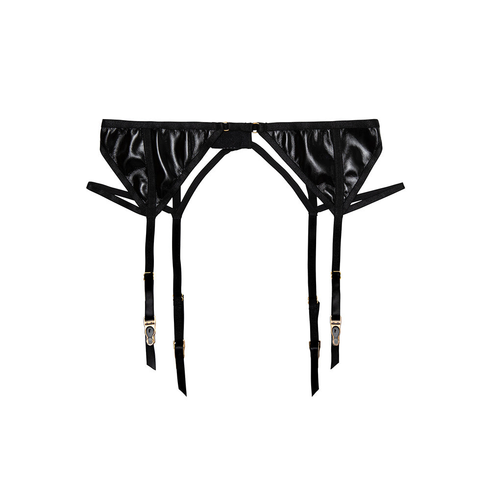 Hustler Maxine PVC Suspender with Strap and Ring Detail