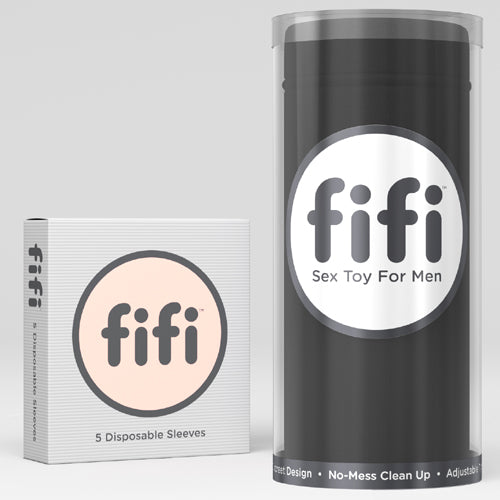 The Fifi Black & 5 Sleeves - Disposable Masturbation Sleeve
